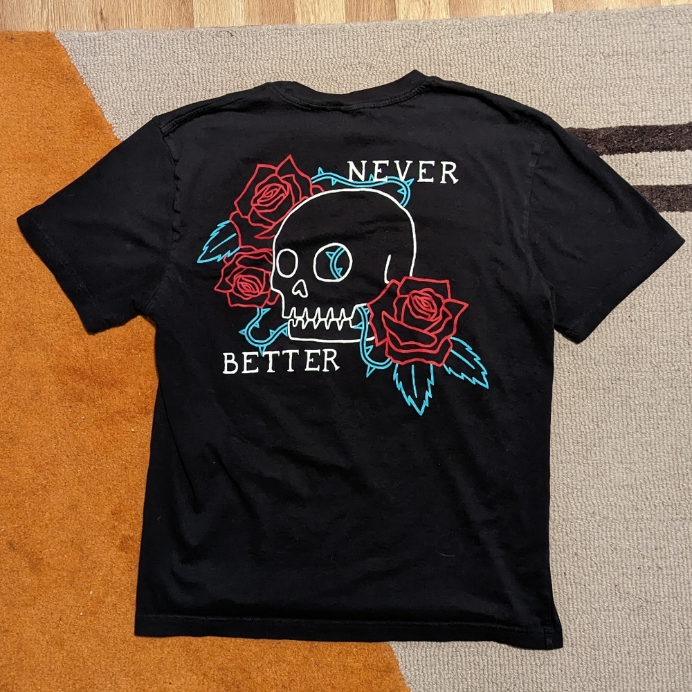 Black Skull T-shirt, mens medium